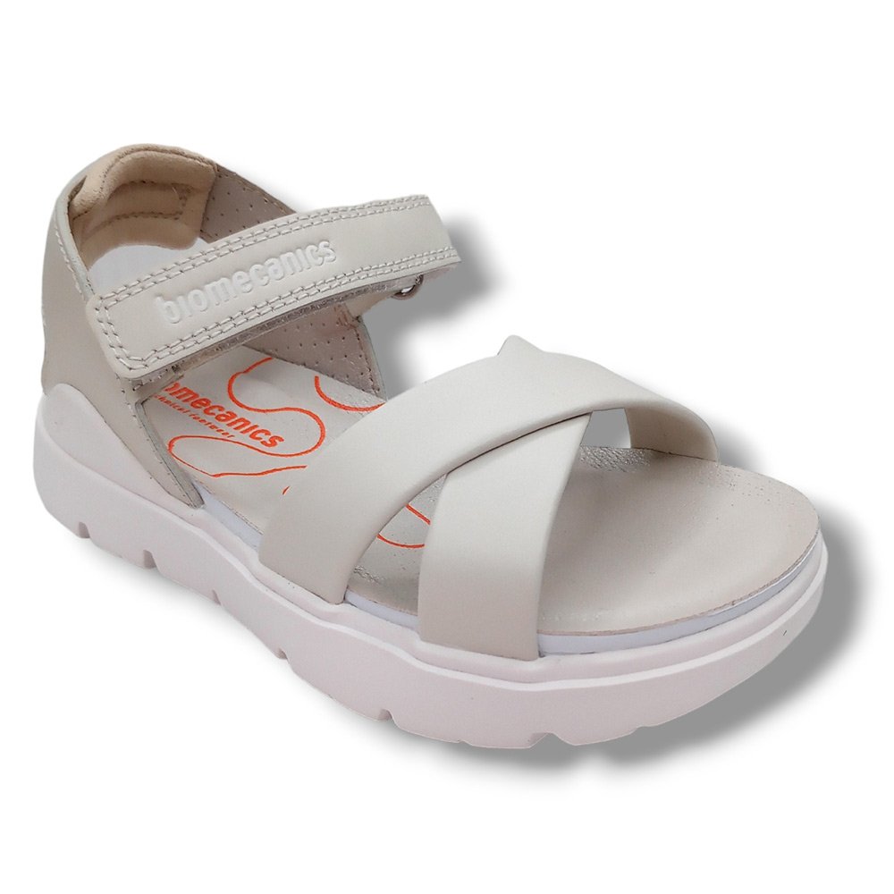 Biomecanics Sandalia Abierta Niña 242274-B BLANCO ROTO SPORCO CORDONETS