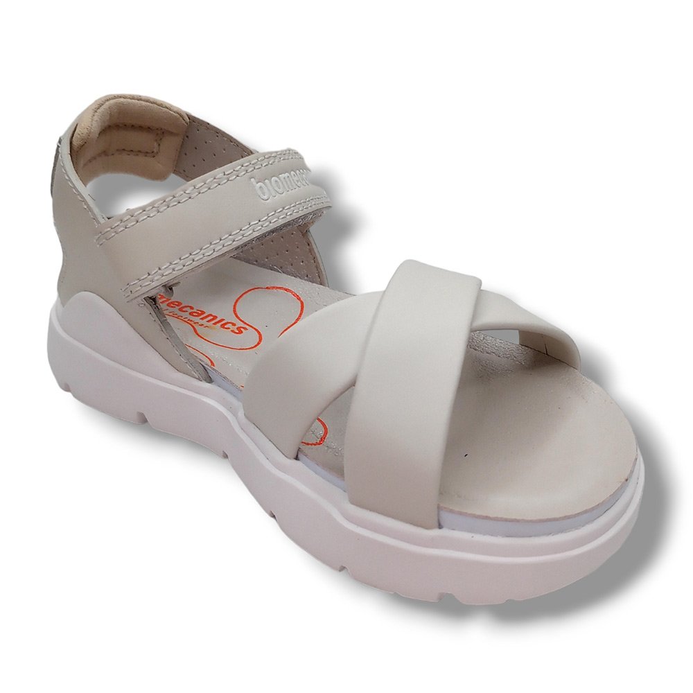 Biomecanics Sandalia Abierta Niña 242274-B BLANCO ROTO SPORCO CORDONETS - Imagen 3