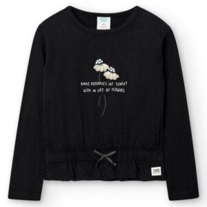 Boboli Camiseta punto básica de niña 437071 890 NEGRO CORDONETS