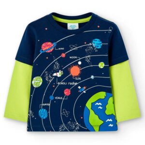 Boboli Camiseta punto básica de niño 347026 2440 MARINO CORDONETS