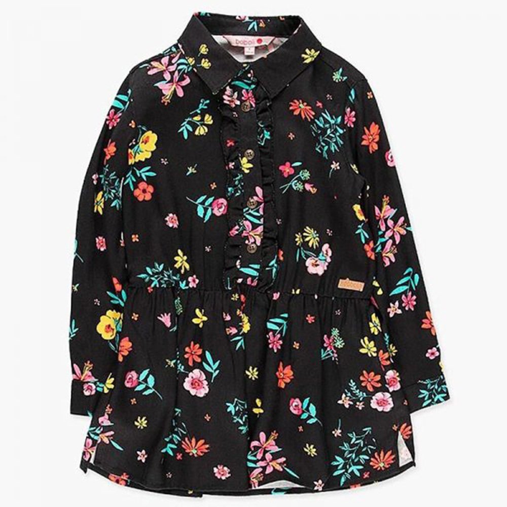 Boboli Vestido de niña 428026 9139 NEGRO CORDONETS