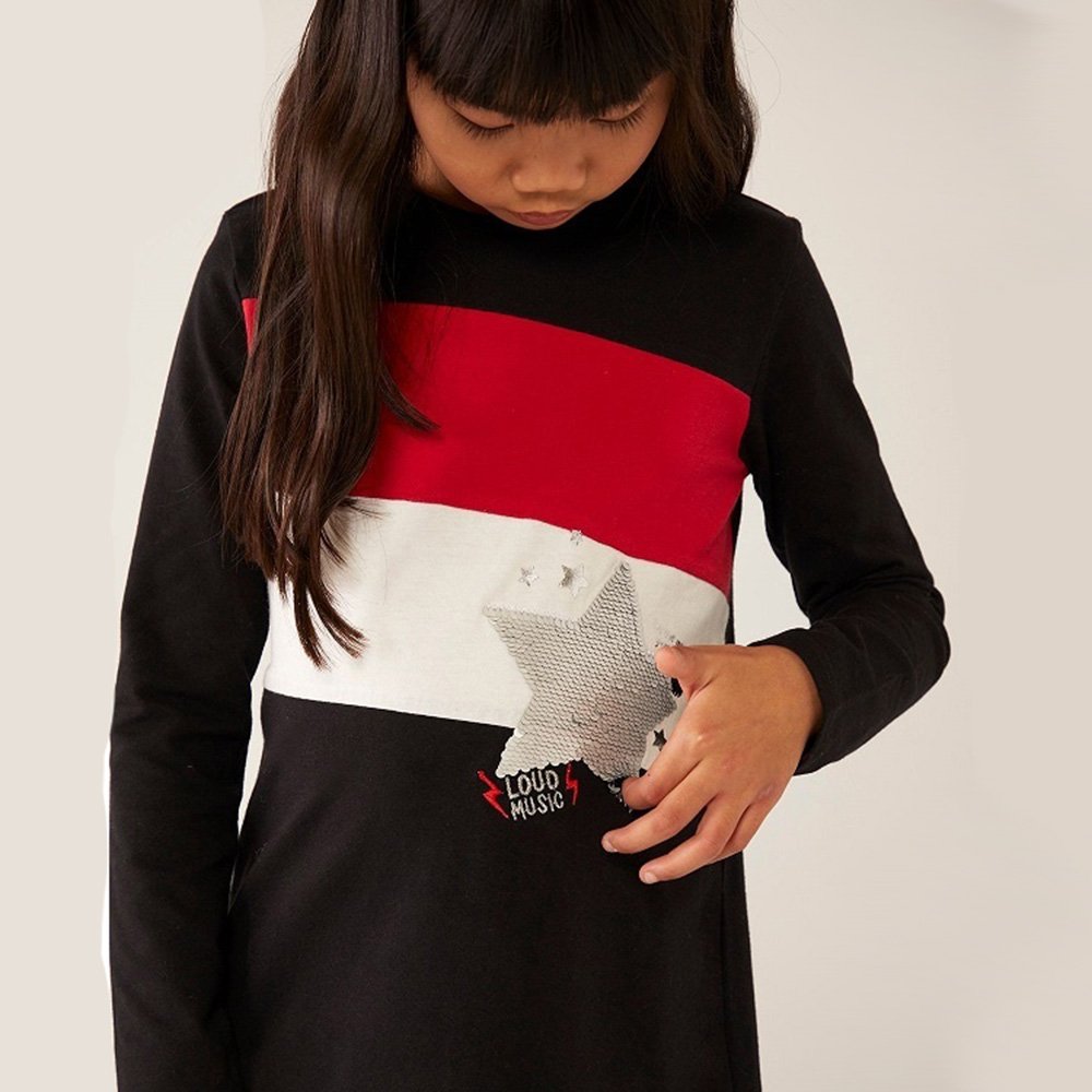 Boboli Vestido de Felpa niña 433246 890 NEGRO CORDONETS - Imagen 8
