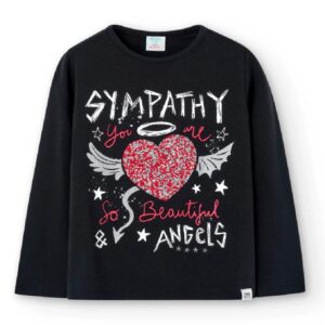 Boboli Camiseta punto básica de niña 457006 890 NEGRO CORDONETS
