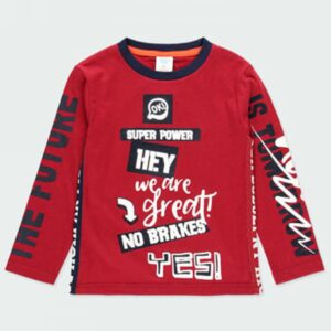 Boboli Camiseta punto básica de niño 503053 3727 BURDEOS CORDONETS