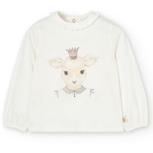 Boboli Camiseta punto básica de niña 707059 1111 CRUDO CORDONETS