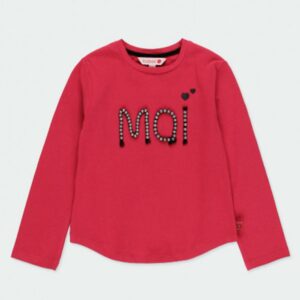 Boboli Camiseta punto básica de niña 721178 3676 RUBI CORDONETS