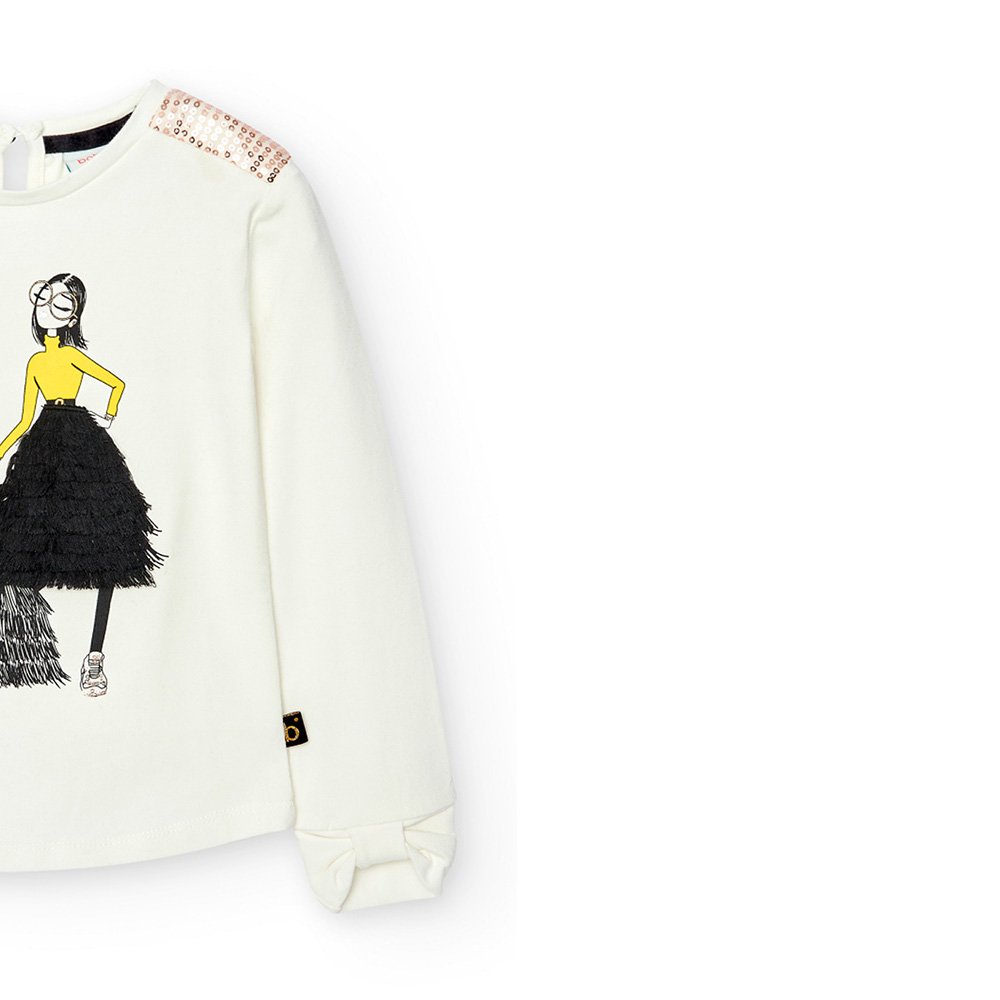 Boboli Camiseta punto básica de niña 727028 1111 CRUDO CORDONETS - Imagen 3
