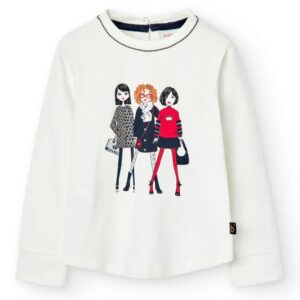 Boboli Camiseta punto básica de niña 727196 1111 CRUDO CORDONETS