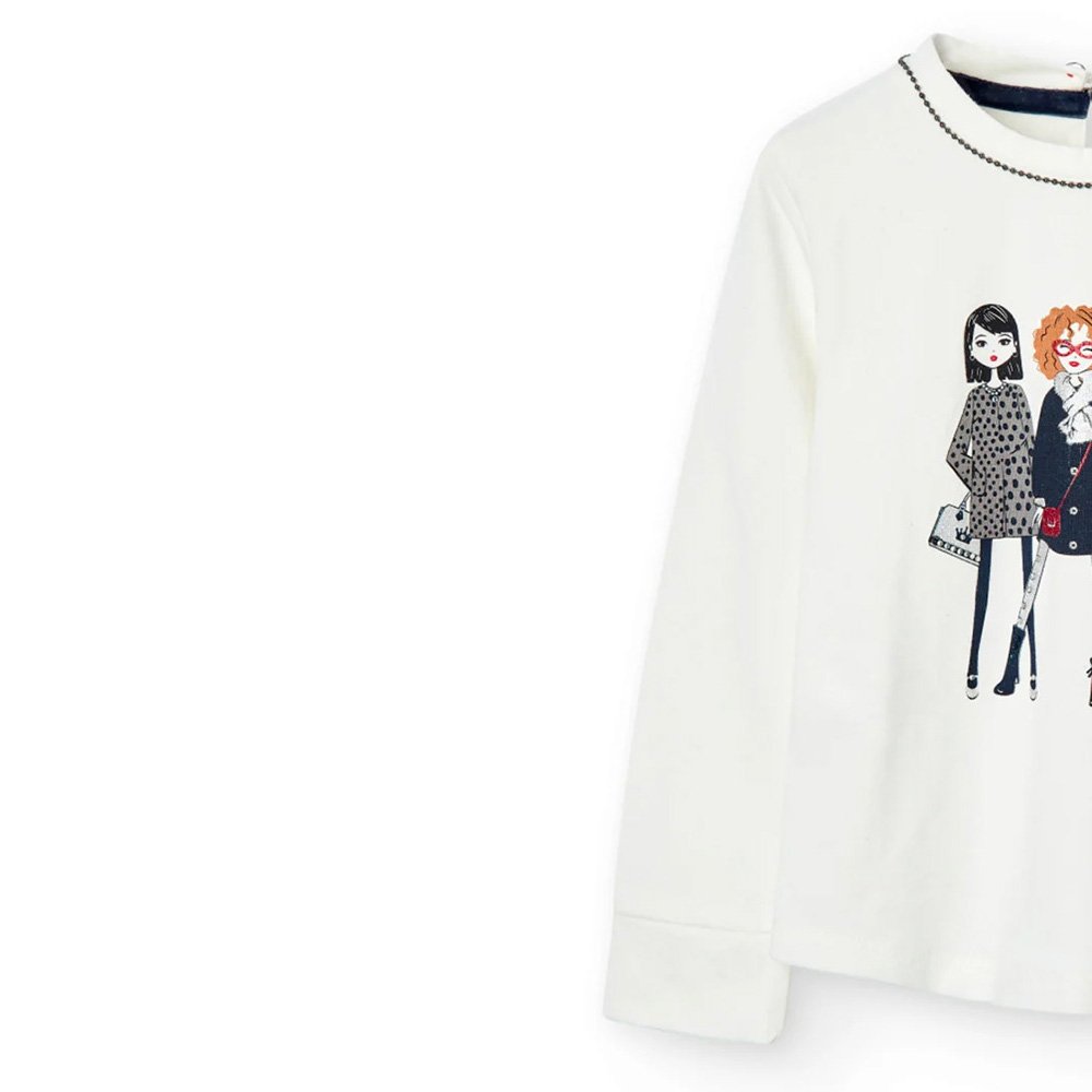 Boboli Camiseta punto básica de niña 727196 1111 CRUDO CORDONETS - Imagen 2