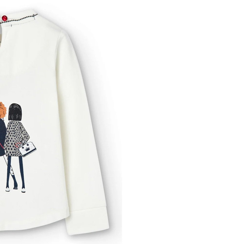 Boboli Camiseta punto básica de niña 727196 1111 CRUDO CORDONETS - Imagen 6