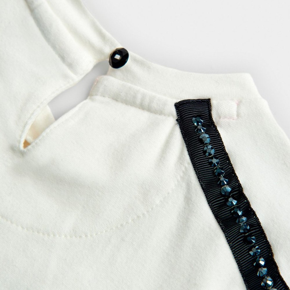 Boboli Camiseta punto básica de niña 727501 1111 CRUDO CORDONETS - Imagen 8