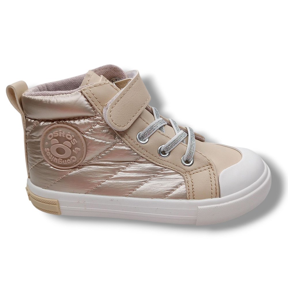 Conguitos Zapatillas Altas GOFLEX BAREFOOT Niña OSSH127024-GOLD BEIGE CORDONETS - Imagen 2