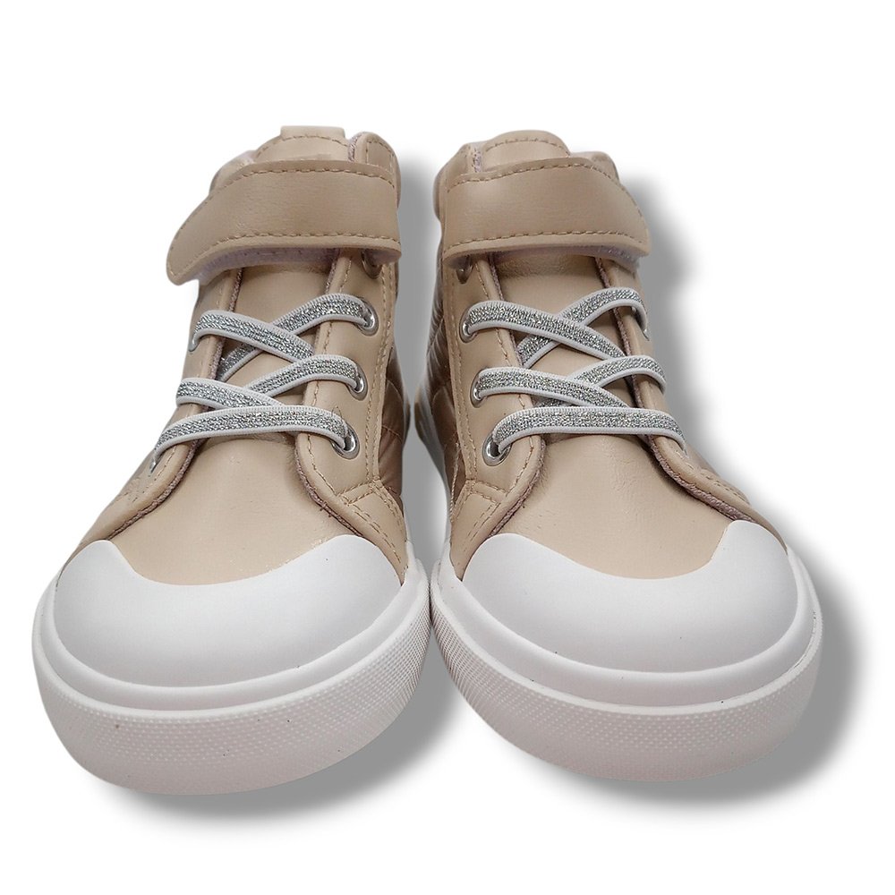 Conguitos Zapatillas Altas GOFLEX BAREFOOT Niña OSSH127024-GOLD BEIGE CORDONETS - Imagen 4