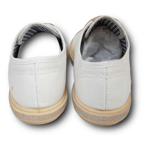 Vulpeques Zapatilla Lona Niña 1000-PPM BLANCO-ORO CORDONETS - Imagen 4