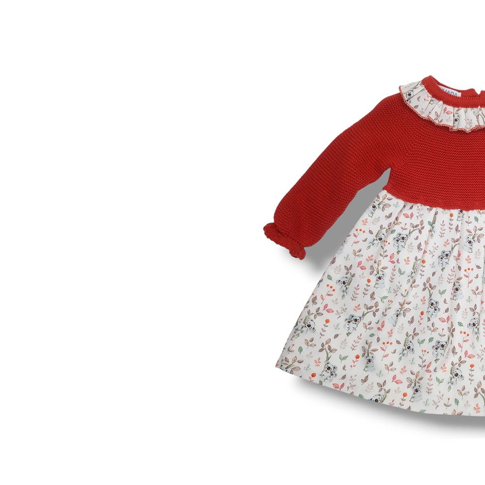 Juliana Vestido Cuerpo Punto Tela Niña Vistiendo Bebes J6150 CALDERA CORDONETS - Imagen 2