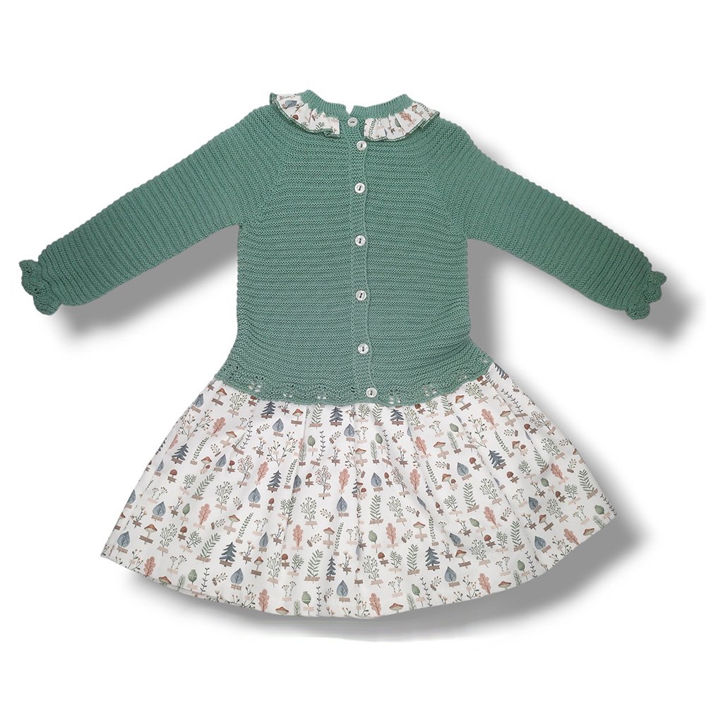Juliana Vestido Cuerpo Punto Tela Niña Vistiendo Bebes J8164 BOSQUE CORDONETS - Imagen 4