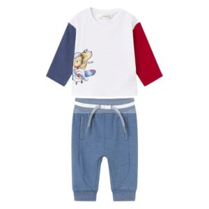 Mayoral Conjunto Pack de bebé Niño 1512 BLANCO-JEANS CORDONETS