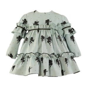Miranda Vestido Niña 34/0253/V VERDE EMPOLVADO CORDONETS