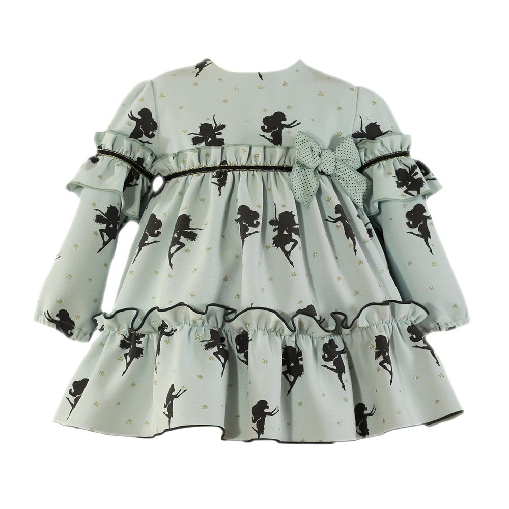 Miranda Vestido Niña 34/0253/V VERDE EMPOLVADO CORDONETS