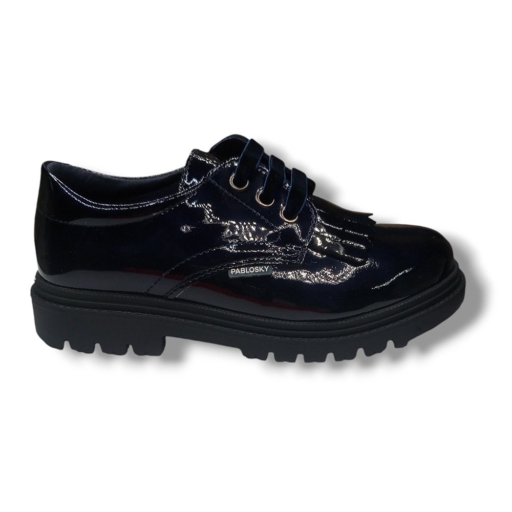 Pablosky Zapato Blucher Colegial Niña 360529 CHAROL MARINO CORDONETS - Imagen 2