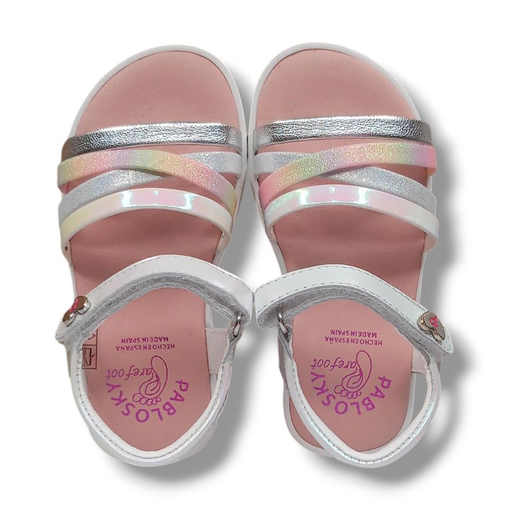 Pablosky Sandalia Abierta Niña Barefoot 443400 BLANCO CORDONETS - Imagen 6