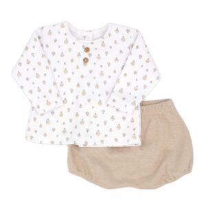 Rapife Conjunto Pack punto estampado de bebé Niño 5514W21 CAMEL-28 CORDONETS