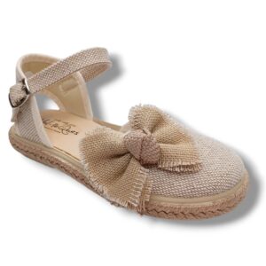 Vulpeques Sandalia Lino Niña 1001-LC/L5 LINO CRUDO CORDONETS