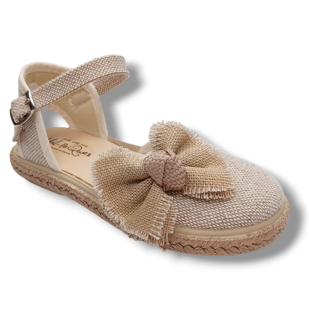 Vulpeques Sandalia Lino Niña 1001-LC/L5 LINO CRUDO CORDONETS