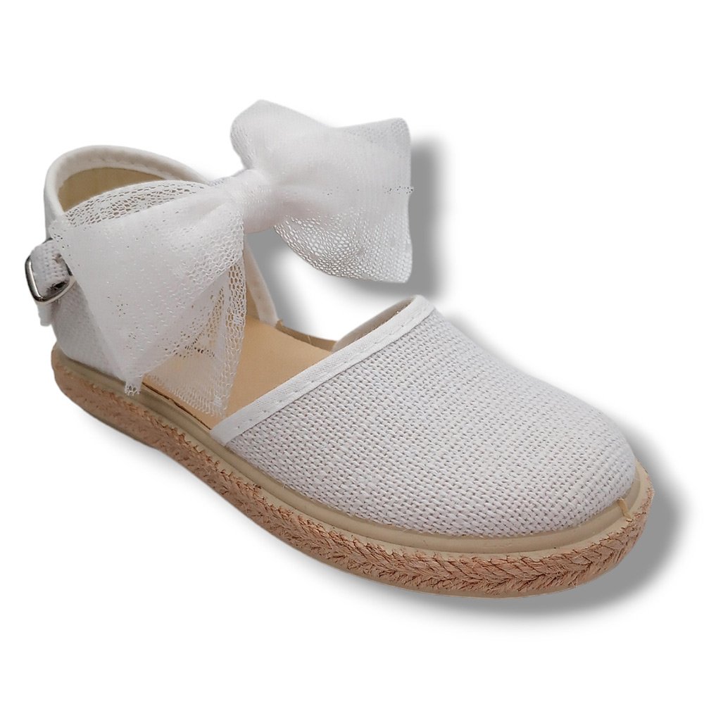 Vulpeques Sandalia Lino Niña 1001-LC/7 BLANCO CORDONETS