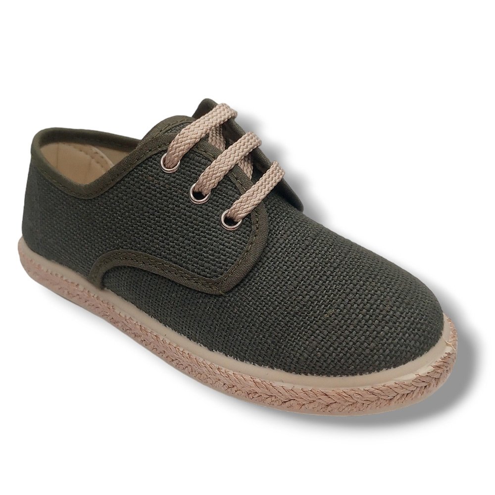 Vulpeques Zapatilla Lino Niño 1017-LC VERDE CORDONETS
