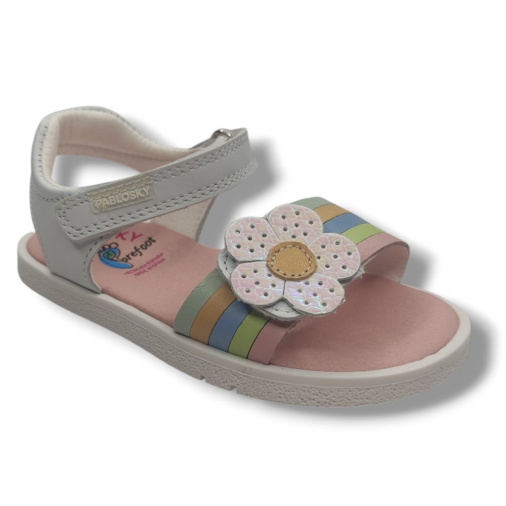 Pablosky Sandalia Abierta Niña Barefoot 073100 BLANCO ROYALE CORDONETS