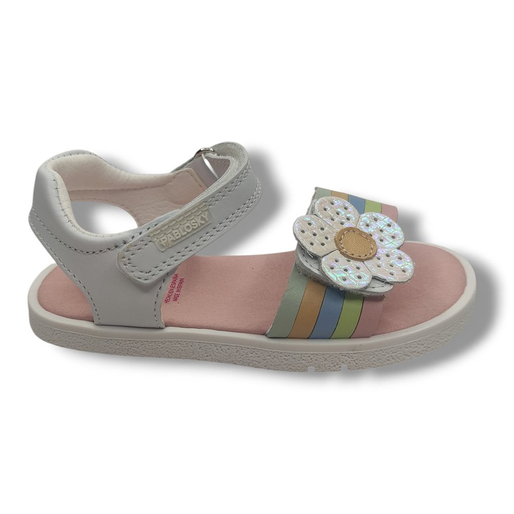 Pablosky Sandalia Abierta Niña Barefoot 073100 BLANCO ROYALE CORDONETS - Imagen 2