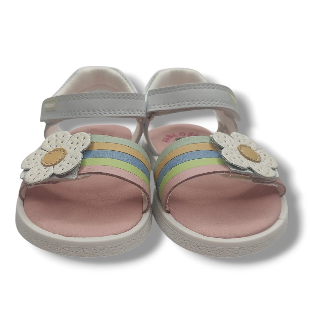 Pablosky Sandalia Abierta Niña Barefoot 073100 BLANCO ROYALE CORDONETS - Imagen 4
