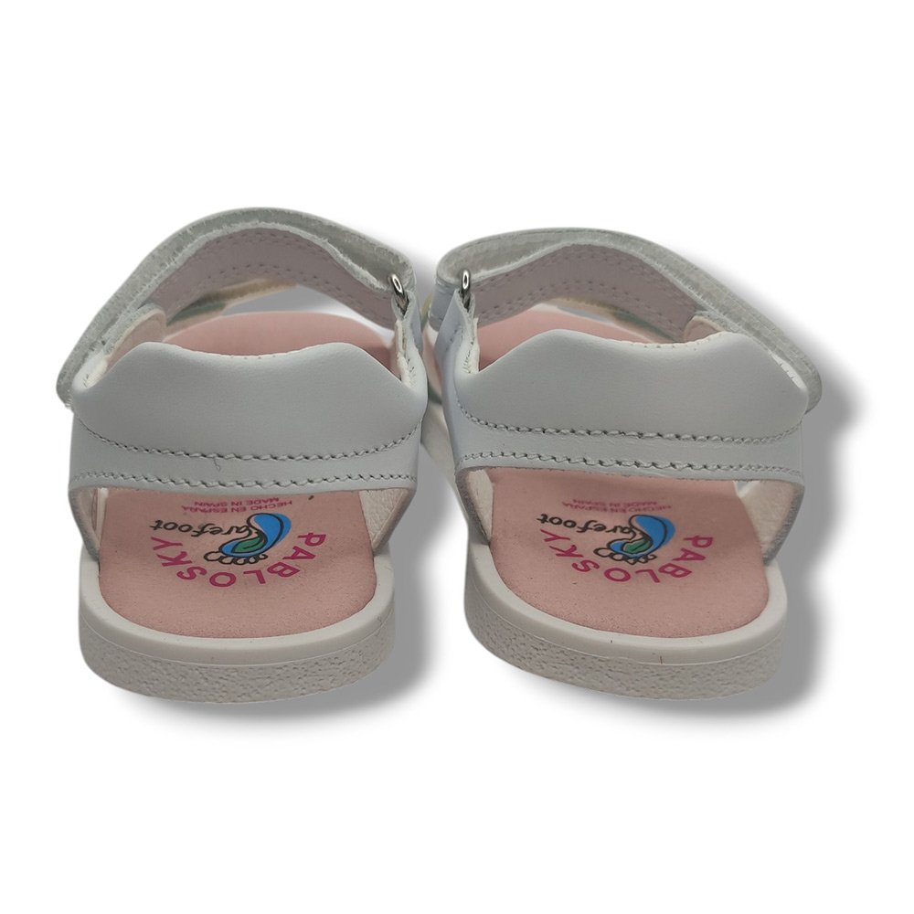 Pablosky Sandalia Abierta Niña Barefoot 073100 BLANCO ROYALE CORDONETS - Imagen 5