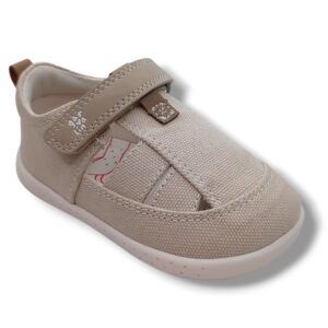 Garvalin Sandalia Cerrada Lona Niño 262341-B103 BEIGE Barefoot ROYALE CORDONETS